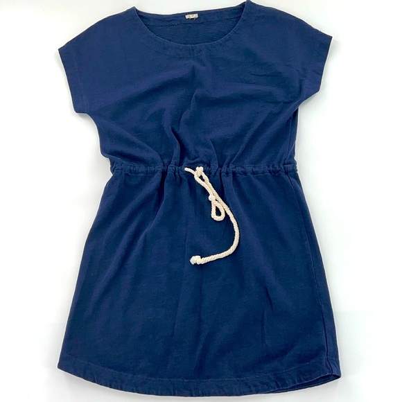 J. Crew Dresses & Skirts - J Crew navy dress with rope belt drawstring waist S